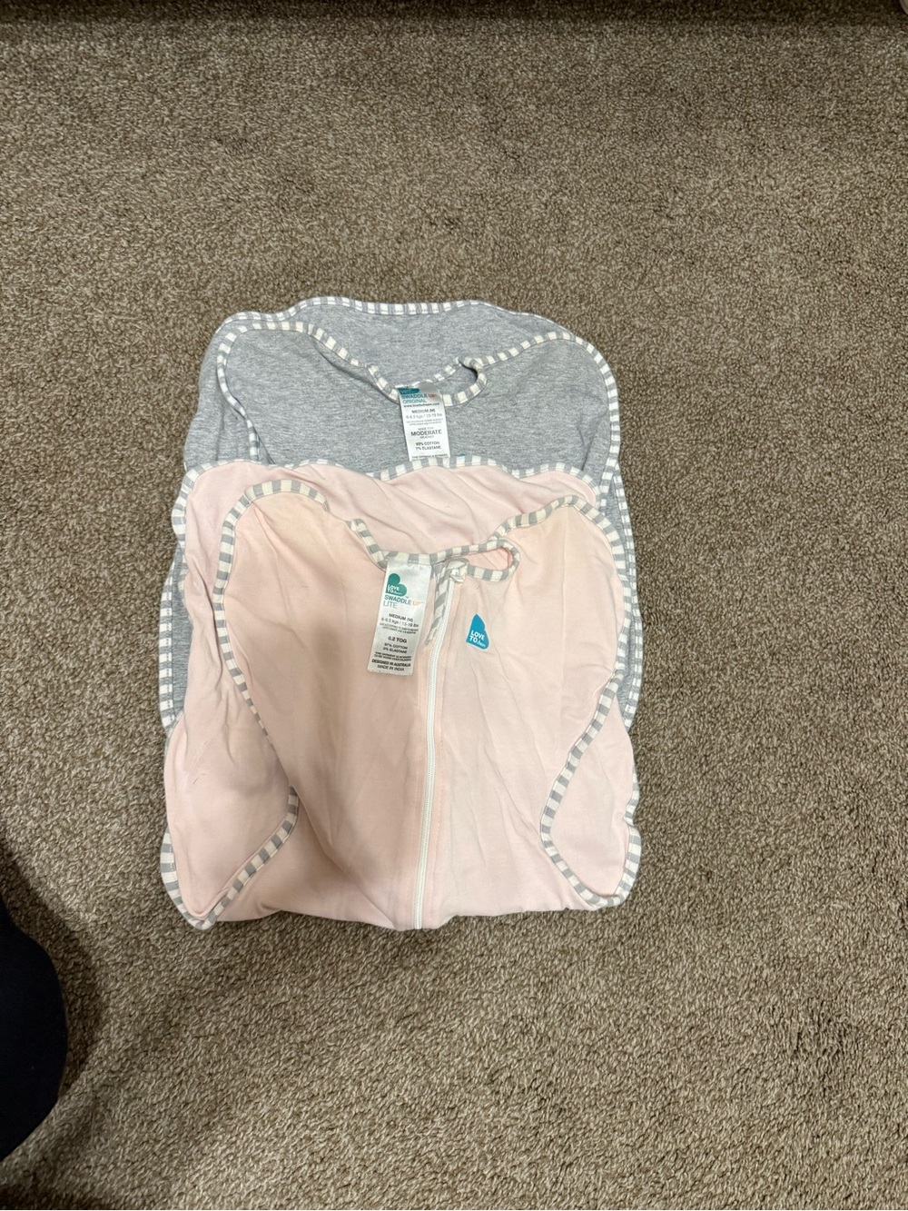 Love to Dream SwaddleMe Baby Zip Swaddles - Pink & Heather Gray